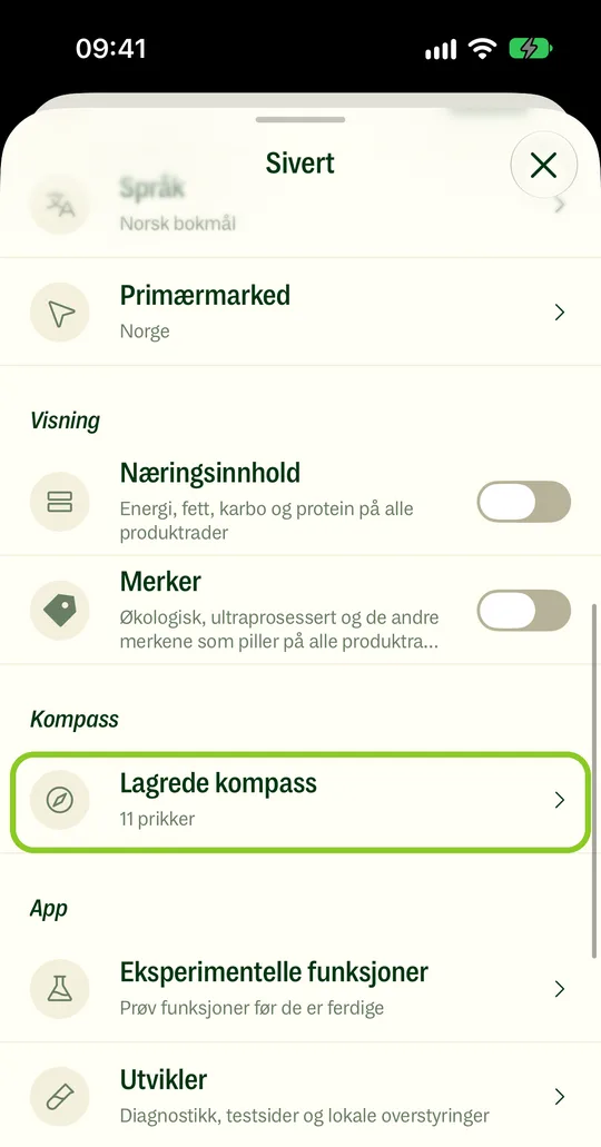 Tap Saved compasses.