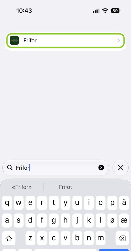 Open Settings and search for Frifor.