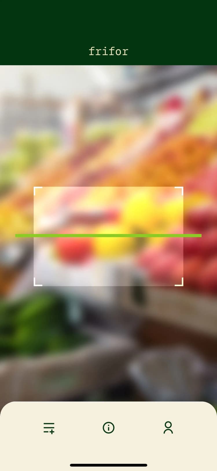 Skärmbild från Frifor-appen